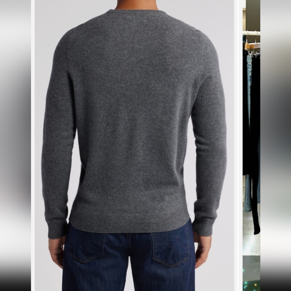 Nordstrom, Men's Cashmere sweater, Medium, charcoal gray - Picture 4 of 8